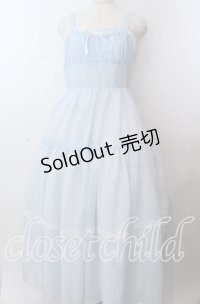 Lovely Tency / 眞白ありすコラボ/ティアードジャンパースカート LL サッックス O-25-11-11-2072-LO-OP-IG-OS