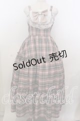 Lovely Tency / 眞白ありすコラボ ジャンパースカート LL ピンク×グレーチェック O-25-11-11-2073-LO-OP-IG-OS