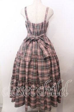 画像3: Lovely Tency / 眞白ありすコラボ ジャンパースカート LL ピンク×グレーチェック O-25-11-11-2073-LO-OP-IG-OS