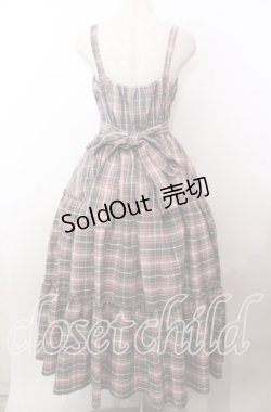 画像3: Lovely Tency / 眞白ありすコラボ ジャンパースカート LL ピンク×グレーチェック O-25-11-11-2073-LO-OP-IG-OS