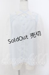 Lovely Tency / alsチョーカーレースブラウス LL サックス O-25-11-11-2075-LO-BL-IG-OS
