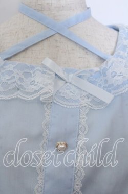 画像2: Lovely Tency / alsチョーカーレースブラウス LL サックス O-25-11-11-2075-LO-BL-IG-OS