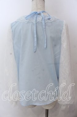 画像4: Lovely Tency / alsチョーカーレースブラウス LL サックス O-25-11-11-2075-LO-BL-IG-OS