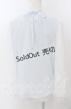 画像4: Lovely Tency / alsチョーカーレースブラウス LL サックス O-25-11-11-2075-LO-BL-IG-OS