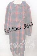 FLC / チェック柄ボックスプリーツワンピース 4Ｌ アカチェック O-25-11-11-2076-LO-OP-IG-OS