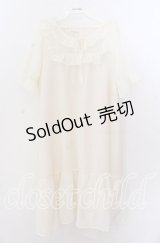 axes femme / コットン風フリルＡラインワンピース  アイボリー O-25-11-11-2009-AX-OP-IG-OS