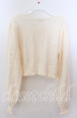 画像3: axes femme kawaii / ハート透かし長袖ニットカーデ  アイボリー O-25-11-11-2077-AX-TO-IG-OS