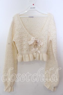 画像1: axes femme kawaii / クマブローチニットボレロ  シロ O-25-11-11-2079-AX-TO-IG-OS