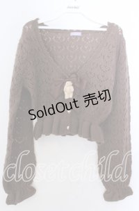 axes femme kawaii / クマブローチニットボレロ  ブラウン O-25-11-11-2080-AX-TO-IG-OS