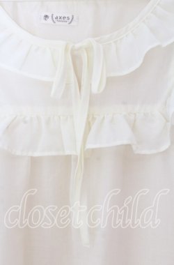 画像2: axes femme / コットン風フリルＡラインワンピース  アイボリー O-25-11-11-2009-AX-OP-IG-OS