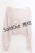 axes femme kawaii / クマブローチニットボレロ  ピンク O-25-11-11-2081-AX-TO-IG-OS