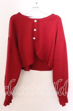 画像1: axes femme / ストロベリー刺繍ボレロ Ｆ アカ O-25-11-11-2082-AX-TO-IG-OS