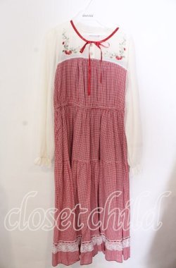 画像1: axes femme POETIQUE / ストロベリーガーデンワンピース Ｌ アカ O-25-11-11-2085-AX-OP-IG-OS