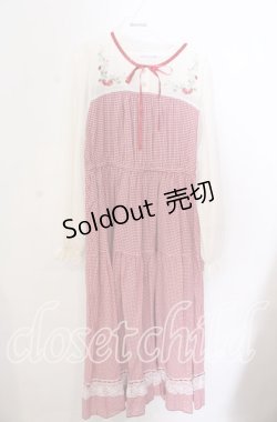 画像1: axes femme POETIQUE / ストロベリーガーデンワンピース Ｌ アカ O-25-11-11-2085-AX-OP-IG-OS