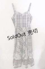 axes femme / センタージップチェックジャンスカ  グレー×ピンク O-25-11-11-2086-AX-OP-IG-OS