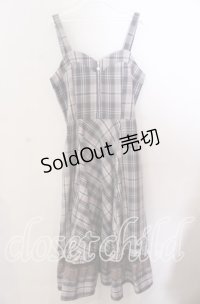 axes femme / センタージップチェックジャンスカ  グレー×ピンク O-25-11-11-2086-AX-OP-IG-OS