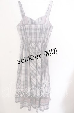 画像3: axes femme / センタージップチェックジャンスカ  グレー×ピンク O-25-11-11-2086-AX-OP-IG-OS