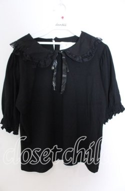 画像1: m petit by misako / 丸襟プルオーバー 3Ｌ クロ O-25-11-11-2089-LO-TO-IG-OS