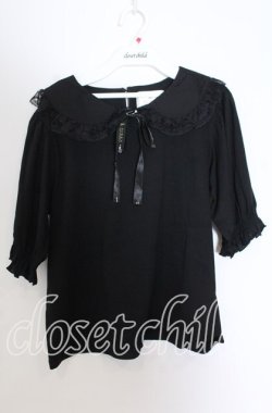 画像1: m petit by misako / 丸襟プルオーバー Ｌ クロ O-25-11-11-2090-LO-TO-IG-OS