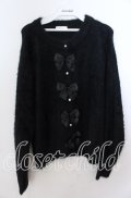 m petit by misako / リボンカーディガン 3Ｌ クロ O-25-11-11-2091-LO-TO-IG-OS