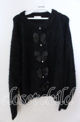 m petit by misako / リボンカーディガン 3Ｌ クロ O-25-11-11-2091-LO-TO-IG-ZT237