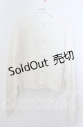m petit by misako / AM*ハート透かしニットカーディガン 3Ｌ シロ O-25-11-11-2093-LO-TO-IG-OS