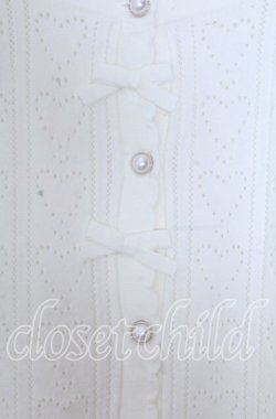 画像2: m petit by misako / AM*ハート透かしニットカーディガン 3Ｌ シロ O-25-11-11-2093-LO-TO-IG-OS