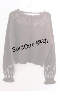 m petit by misako / AM バラレースニットカーディガン LL ブラウン O-25-11-11-2095-LO-TO-IG-OS