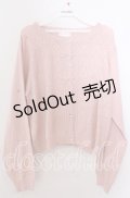 m petit by misako / AM*ハート透かしニットカーディガン 3Ｌ ピンク O-25-11-11-2096-LO-TO-IG-OS