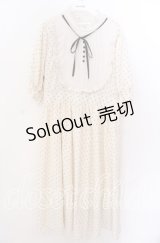 m petit by misako / 梨地水玉切り替えワンピース 3L アイボリー O-25-11-11-2011-LO-OP-IG-OS