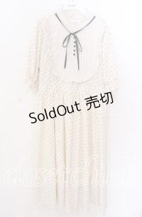 m petit by misako / 梨地水玉切り替えワンピース 3L アイボリー O-25-11-11-2011-LO-OP-IG-OS