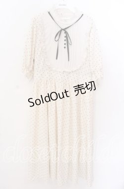 画像1: m petit by misako / 梨地水玉切り替えワンピース 3L アイボリー O-25-11-11-2011-LO-OP-IG-OS