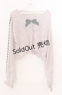 axes femme POETIQUE / フリルラメニットカーディガン  ピンク O-25-11-11-2015-AX-TO-IG-OS