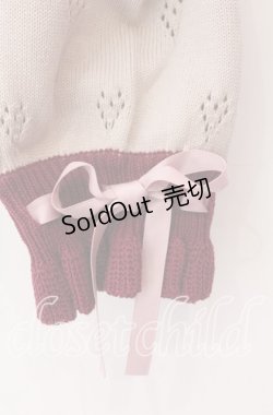 画像3: axes femme / ハート透かし編みニットカーディガン  アイボリー×ワイン O-25-11-11-2016-AX-TO-IG-OS