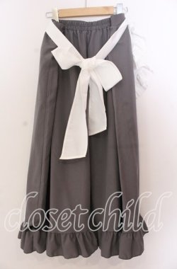 画像2: Cherirulu Chocola / MYフリルスカート+エプロン 4Ｌ グレー×シロ O-25-11-11-2019-LO-SK-IG-OS
