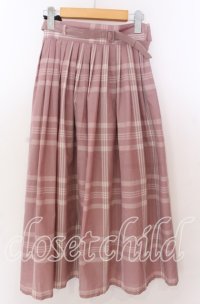 an another angelus / ビッグチェックタックスカート  ピンク O-25-11-11-2025-CA-SK-IG-ZT513