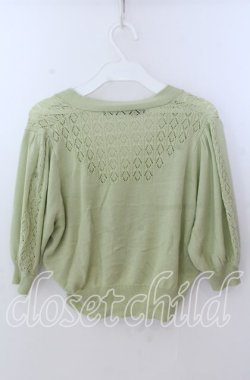 画像3: an another angelus / SAVONパッケージ釦透かし編み5分袖ニットカーディガン  グリーン O-25-11-11-2027-CA-TO-IG-OS