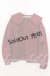 Secret Honey / ハートボタンキルティングブルゾン  ワイン O-25-11-11-2030-CA-JA-IG-OS