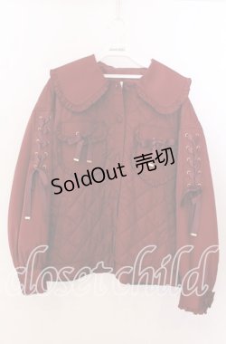 画像1: Secret Honey / ハートボタンキルティングブルゾン  ワイン O-25-11-11-2030-CA-JA-IG-OS