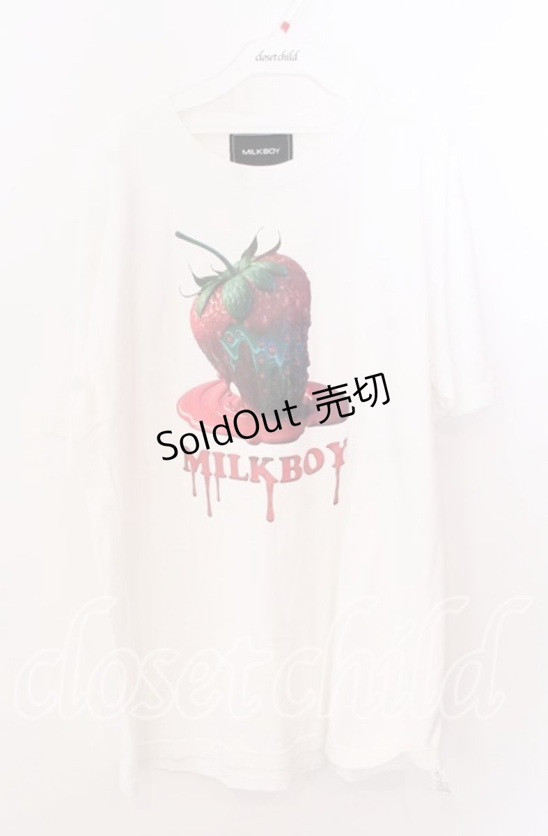 画像1: 【SALE】MILKBOY / BERRY TEE　Tシャツ ＸＬ ホワイト O-25-11-11-2031-MB-TS-IG-ZT280 (1)