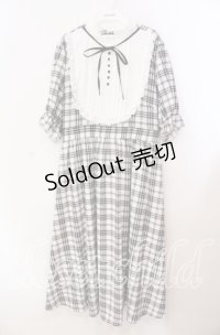 m petit by misako / チェックキリカエワンピース 3Ｌ シロ×クロ O-25-11-11-094-LO-OP-IG-OS