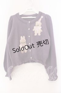 axes femme kawaii / ハロウィンナイト刺繍カーデ M パープル O-25-11-11-095-AX-TO-IG-OS