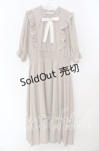 m petit by misako / NINA'SコラボAMハイショクメローワンピース 3Ｌ ベージュ O-25-11-11-098-LO-OP-IG-OS