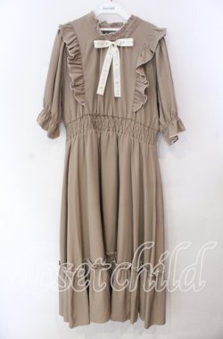 画像1: m petit by misako / NINA'SコラボAMハイショクメローワンピース 3Ｌ ベージュ O-25-11-11-098-LO-OP-IG-OS