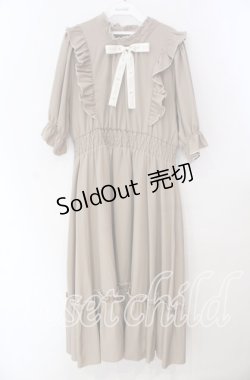 画像1: m petit by misako / NINA'SコラボAMハイショクメローワンピース 3Ｌ ベージュ O-25-11-11-098-LO-OP-IG-OS