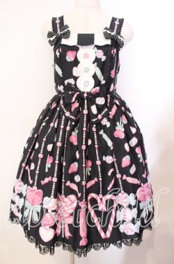 画像1: Angelic Pretty / Candy Ornamentジャンパースカート  クロ O-25-11-11-007-AP-OP-IG-OS