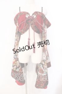 Qutie Frash / オフショル着物カーデ  レッド O-25-11-11-011-QU-TO-OW-OS