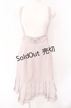 画像1: axes femme POETIQUE / 裾プリーツサスペンダースカート M ピンク O-25-11-11-012-AX-SK-OW-ZT112