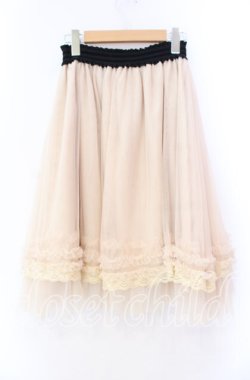 画像3: axes femme / 裾フリルチュールスカート M キナリ O-25-11-11-013-AX-SK-OW-OS