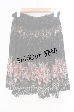 画像1: axes femme / パネル花柄スカート M クロ O-25-11-11-014-AX-SK-OW-OS